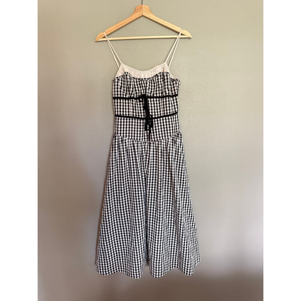 FOR LOVE & LEMONS Georgia Gingham Midi Dress Size Medium - Picture 4 of 8